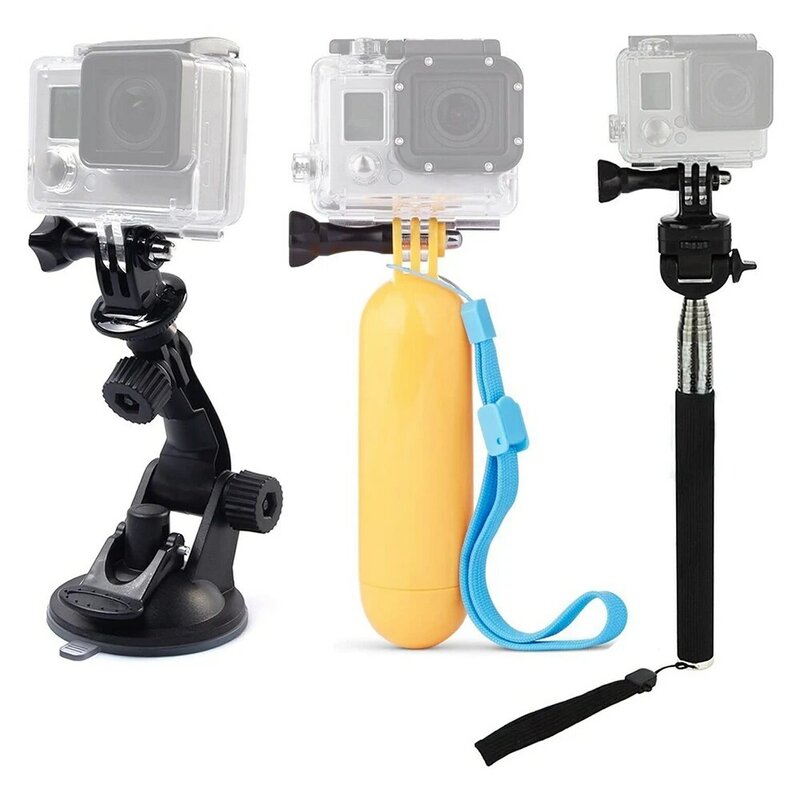 Actie Camera Accessoires Kits Voor Gopro Hero 10 9 8 7 Waterdichte Camera Auto Zuignap Mount Drijvende Handgreep selfie Stok