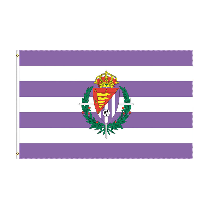 Bandera del Real Valladolid FC, cartel de poliéster para decoración de Club de fútbol, 3x5 pies
