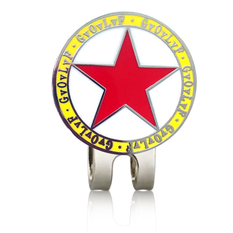 Gvovlvf Golf Ball Marker with Magnetic Cap Clip Red Zinc Alloy Five-pointed Star Mark Gift for Golfer Kids 1pc New High Quality