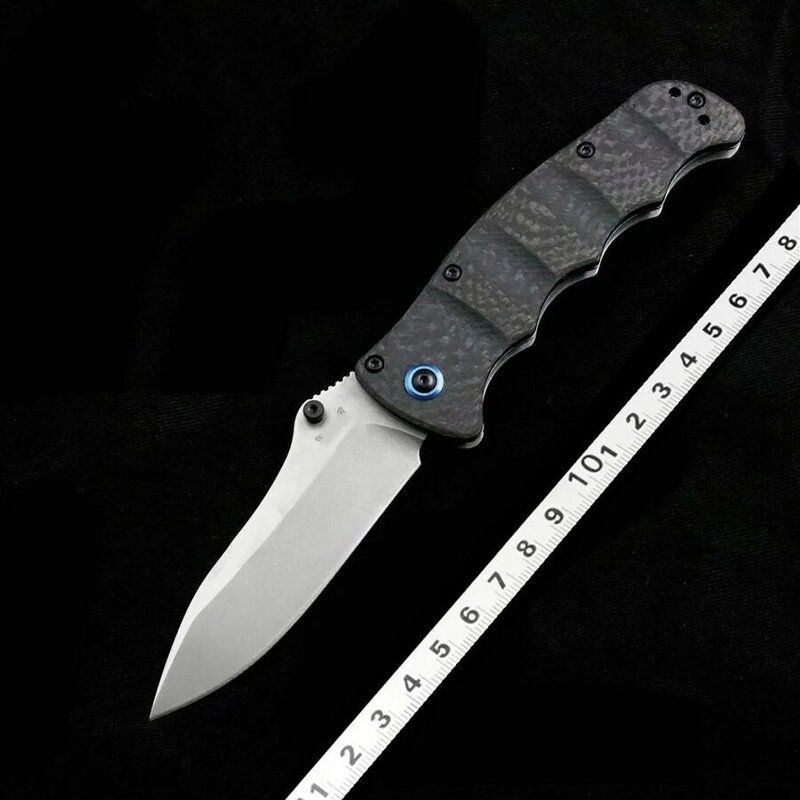 Cuchillo plegable táctico BM 484 M390, hoja de lavado de piedra, mango de fibra de carbono, supervivencia en la naturaleza, cuchillos de bolsillo de seguridad