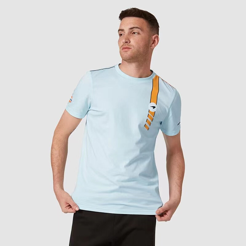 T-shirt à manches courtes et col rond de l'équipe du golfe McLaren 2022, haut décontracté de course F1 pour hommes, chemise de Fans de fête