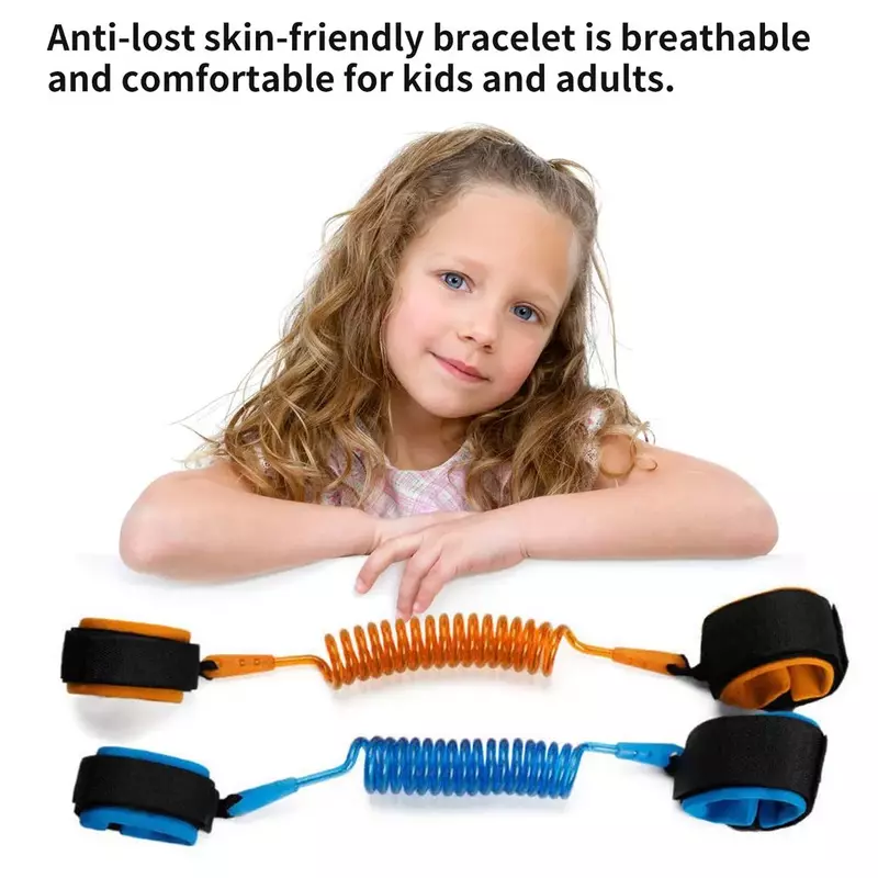 1.5m Adjustable Children Kids Safety Anti-lost Wrist Link Band Bracelet Wristband Secure for Baby Harness Strap Rope Leash