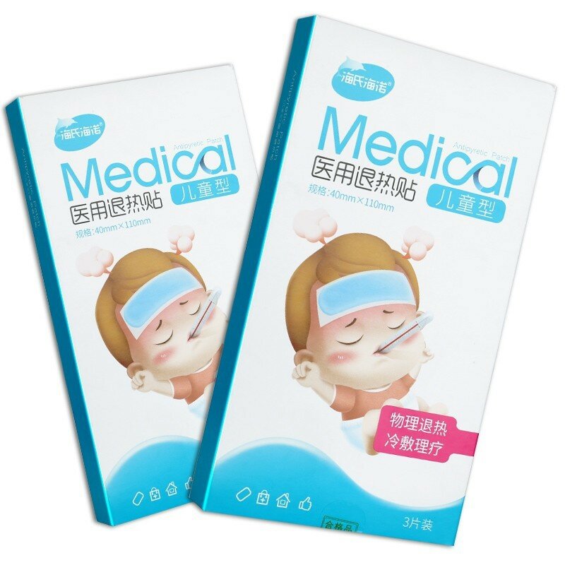 3 stücke Fiebersenkend Aufkleber Fieber Relief Cooling Gel Patch für Baby Kinder Medizinische Pad Niedrigeren Körper Temperatur Entlasten Kopfschmerzen