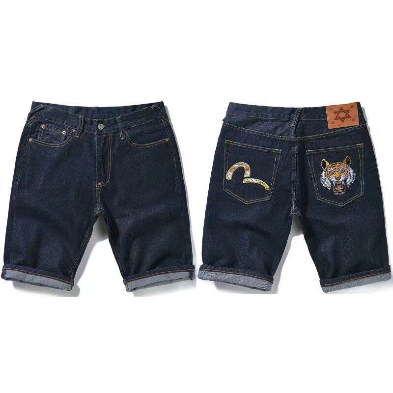 2022 Nieuwe Mannen Jeans Shorts Japanse Stijl M Print Patroon Casual Shorts Hip Hop Stijl Trendy Jeans Shorts Oversize