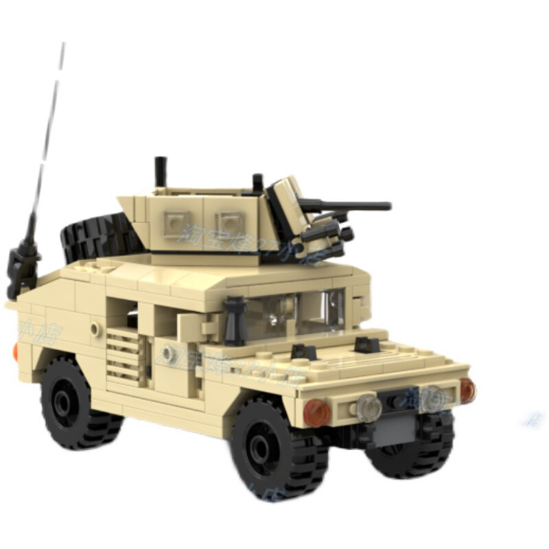 MOC wojskowy pojazd Hummer HMMWV M-1114 pancerny Hummer ii wojna światowa broń wojskowa akcesoria cegły twórca zabawek dla dzieci