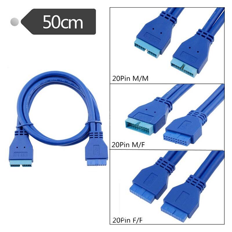 เมนบอร์ด USB3.0 20Pin สาย20P ชาย-หญิง-19Pin M/F สาย0.3M 0.5M