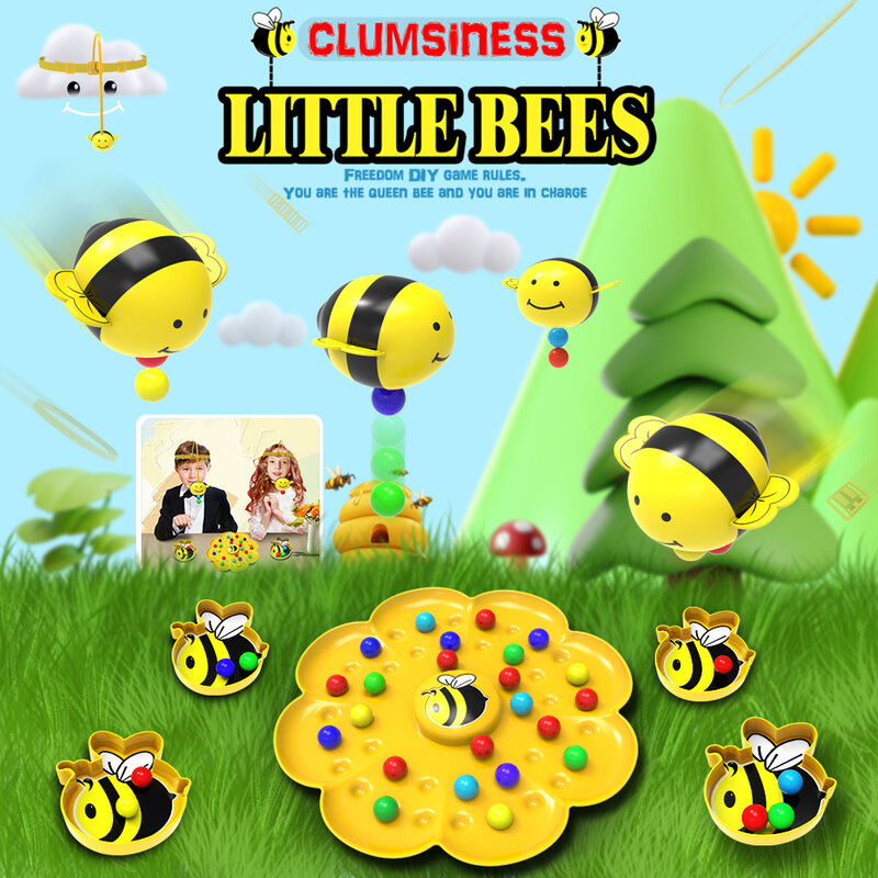 Headset 3D permainan pesta montesori mainan anak-anak lucu stiker sarang lebah karakter animasi warna-warni papan memancing lebah hadiah permainan