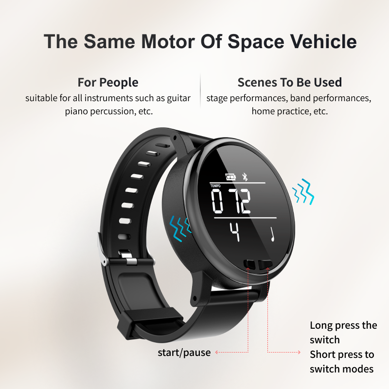 Cyfrowy inteligenty zegarek sportowy somatosensoryczny wibracja elektroniczny metronom elektroniczny zegarek na rękę kompatybilny z Bluetooth zegarek do Fitness