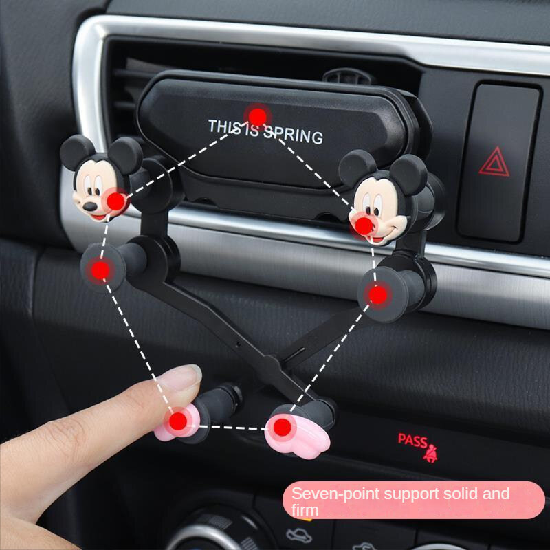 Disney Mickey Minnie uchwyt samochodowy na telefon samochodowy wylot powietrza uniwersalny uchwyt na telefon akcesoria samochodowe wnętrze dla kobiet dziewczyn