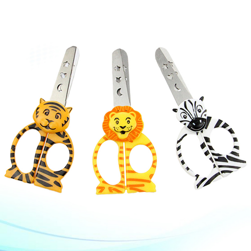 Tijeras de artesanía útiles para animales de 3 piezas, tijeras para estudiantes, cortadores de papel para la escuela, bricolaje