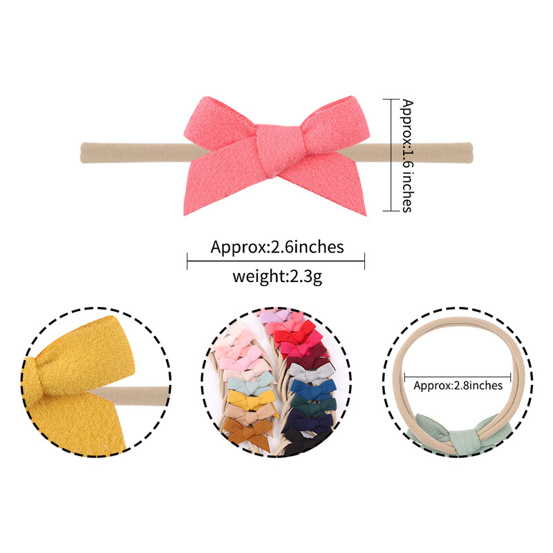 Großhandel 10Pcs Baumwolle Mini Bögen Stirnband Für Kinder Mädchen Nette 2.6 ''Elastische Haarbänder Neugeborenen Baby Headwear Haar Zubehör