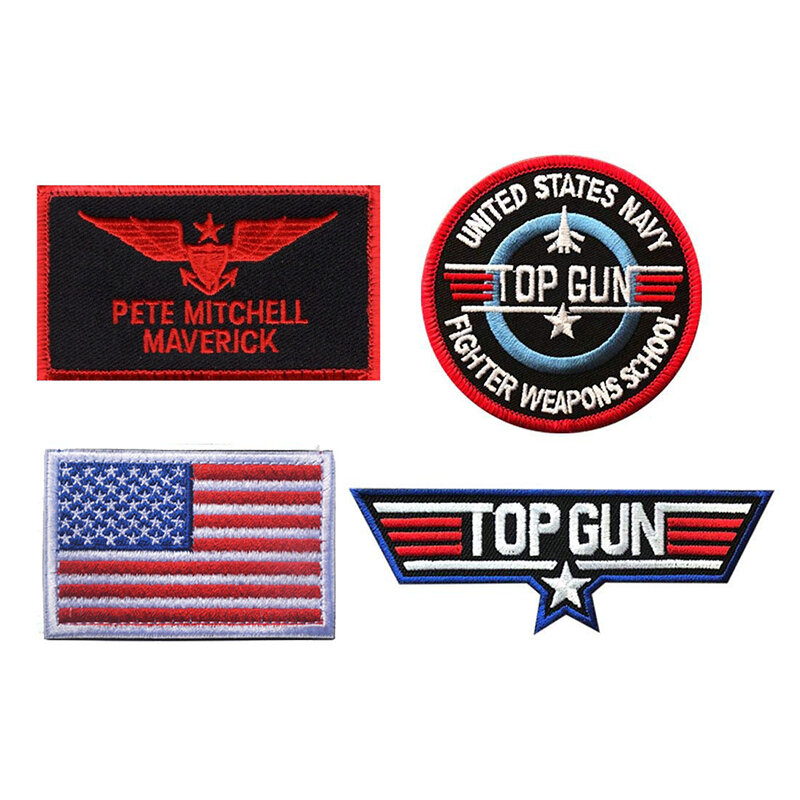Parche de prueba de vuelo de pistola superior MAVERICK Ranger, Parche de Vf-1, VX-31, Tomcat, US Navy, arma de caza, parches escolares de escudo del Escuadrón para chaqueta
