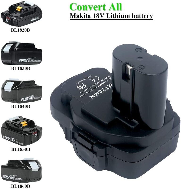 Bateria de lítio mt20mn 18v para ni-mh ni-cd li-ion adaptador conversor de bateria para makita bl1860b/bl1860/bl1850b/bl1850/bl1840/bl183