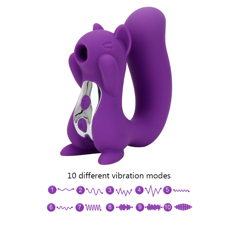 Estimulador de clítoris de 10 frecuencias para mujer, vibrador, lengua esculpida de ardilla, succionador de pezón, juguetes sexuales para masturbación
