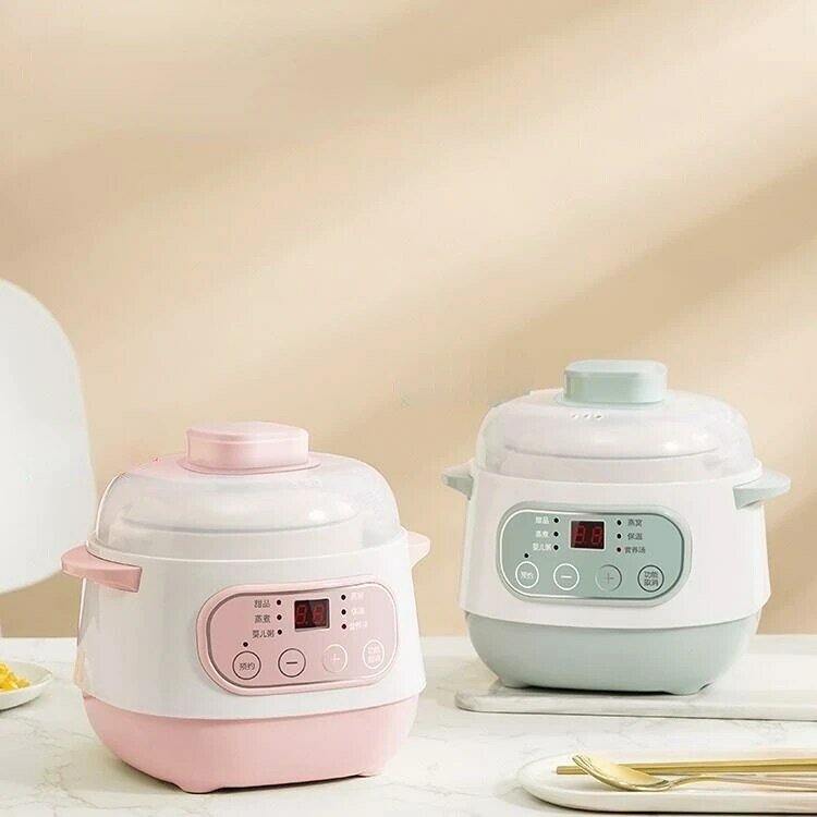Olla eléctrica de cerámica para cocción lenta, calentador multifunción para sopa, estofado, tónico para embarazadas, suplemento para bebé