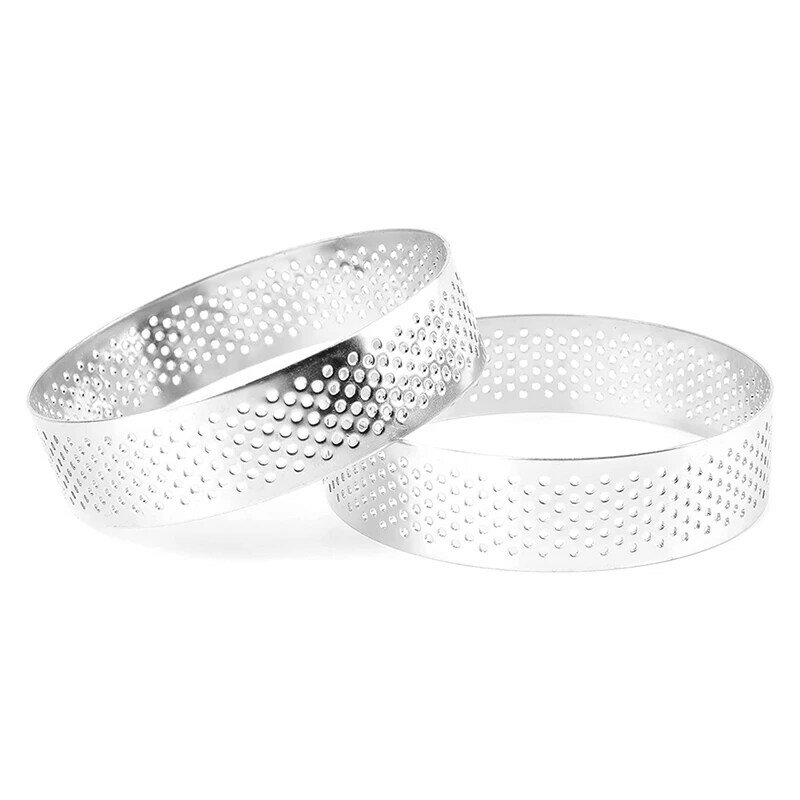 9 Упаковок круглое кольцо Tart, кольца для мусса, термостойкие перфорированные кольца для Мусса из нержавеющей стали, фотоформа