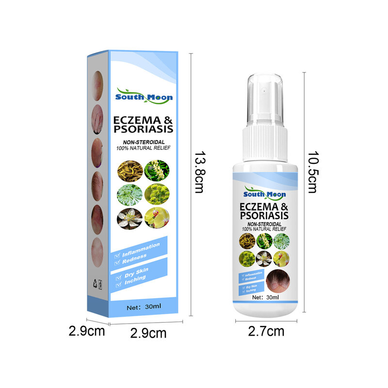 10PCS  New Natural Skin Care Eczema Spray Anti Itch Dermatitis Eczematoin Psoriasis Herbal Cream Ointment