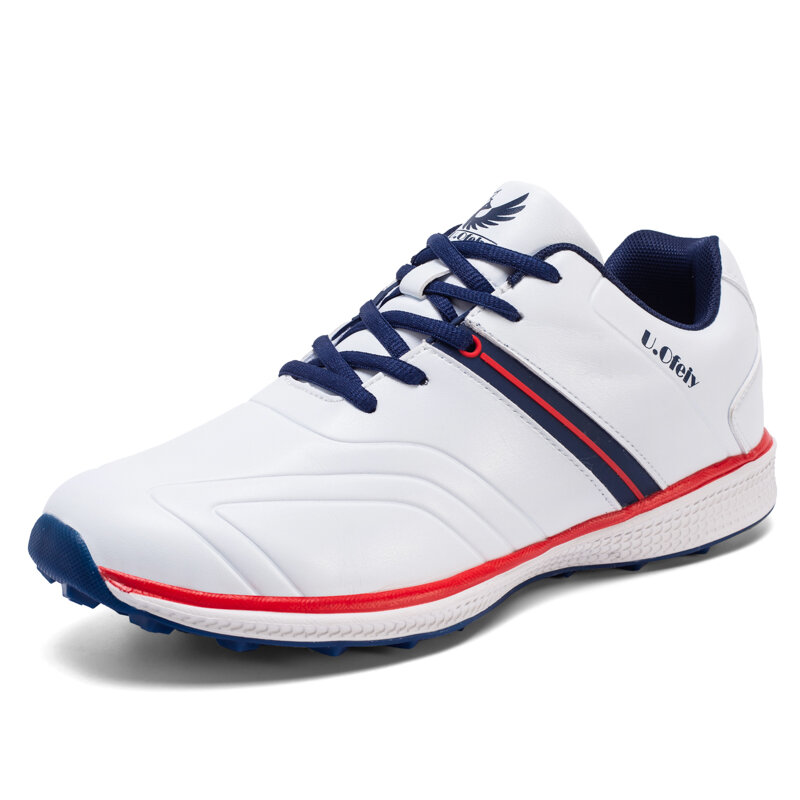 Zapatos de Golf profesionales para hombres, impermeables, antideslizantes, tacos fijos, cuero, ocio al aire libre, zapatos de entrenamiento de Golf