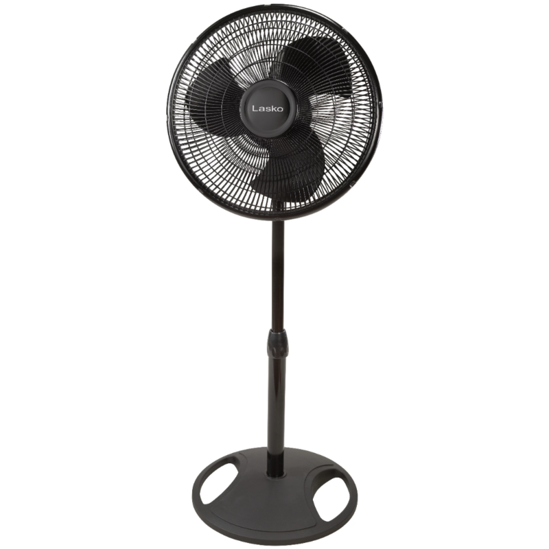 16" Oscillating Adjustable Pedestal Fan with 3-Speeds, S16500, Black