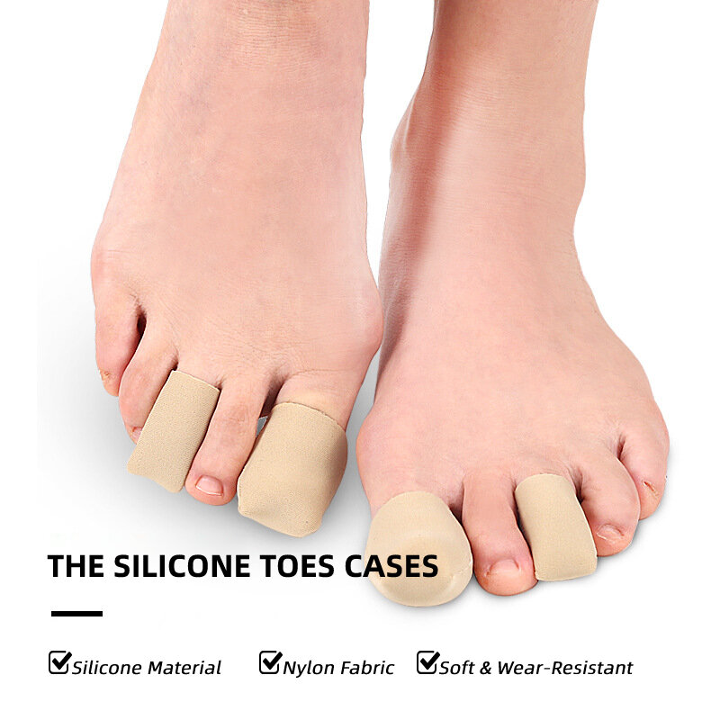 10คู่ซิลิโคนเจล Nylon Finger Toe Sleeve หลอดอุปกรณ์ป้องกันฝาครอบข้าวโพด Pads Pain Relief Bunion Guard แยกเท้าเครื่องมือดูแล