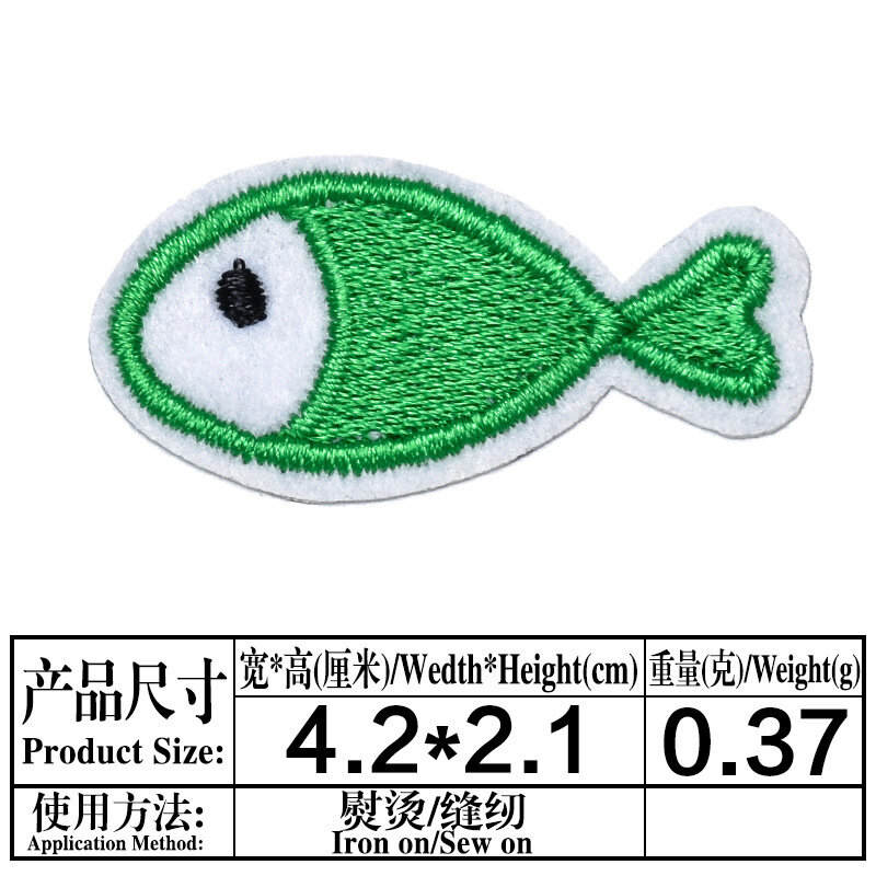 8 pçs dos desenhos animados pequenos peixes série ferro em remendos bordados para na criança roupas chapéu jeans adesivo costurar remendo applique emblema decoração