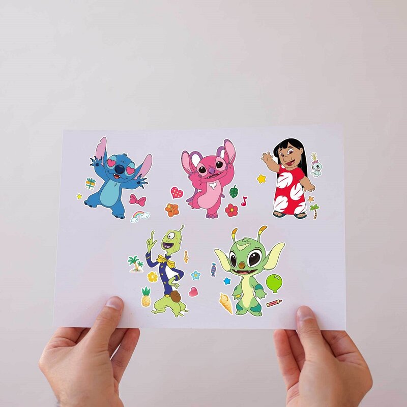 16Pcs/Set Stitch Disney Children Puzzle Stickers Make-a-Face Funny Assemble Jigsaw DIY Cartoon Sticker Kids Educational Toys