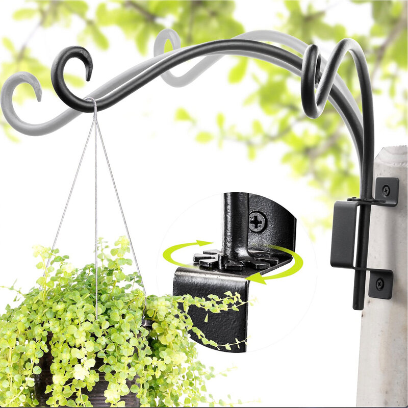 Soporte giratorio para plantas, colgador de plantas para pájaros al aire libre, uso más conveniente y diseñado con fijación rotativa para