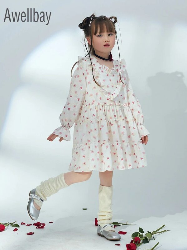 Vestido personalizado Original para niña pequeña con bordado, vestido de princesa adorable, vestidos de flores de amor a la moda