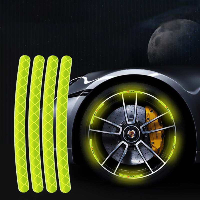 Cinta adhesiva reflectante para cubo de rueda de coche, pegatinas decorativas con personalidad, accesorios para coche, 20 tiras