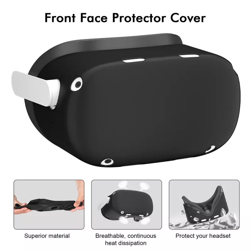 Funda protectora de silicona para Oculus Quest 2 Quest2 VR, cubierta de cabeza, almohadilla para los ojos, mango, accesorios VR