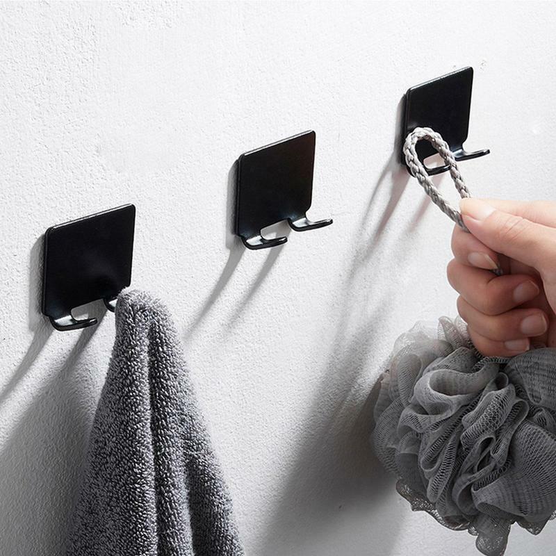 Shower Shaver Holder Impermeável Sem Perfuração Shower Wall Hooks Espaço Alumínio Auto-adesivo Gancho De Toalha De Chuveiro Para Armazenamento De Casaco