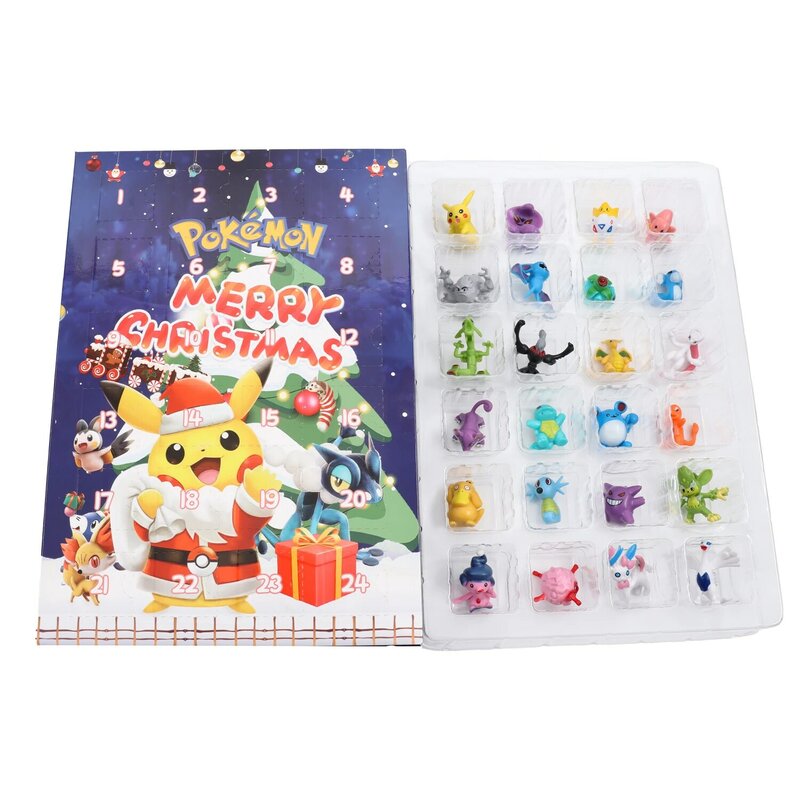 Ostatnie 2022 24 sztuk zestaw Pokemon rysunek świąteczny kalendarz adwentowy prezent Kawaii Pikachu Anime figurka Model z pcv zabawka dla dzieci