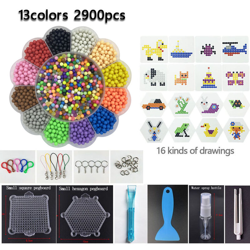 DIY Water spray beads Hand Making 3D diameter 5mm Aqua diy toy Perler Hama Beads Puzzle Education