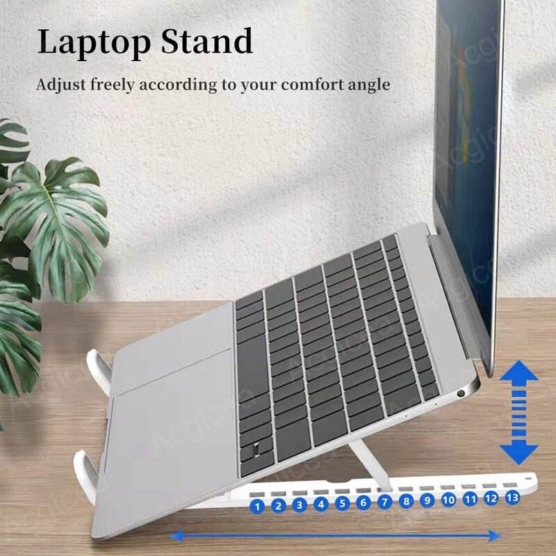 Penyangga Laptop Pemegang Komputer Dapat Dilipat untuk Penopang Notebook Braket Pendingin Dapat Disesuaikan Apple Macbook Air Lenovo Samsung All-In-One