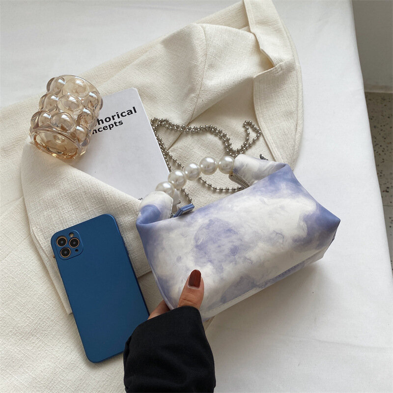 真珠の女性のハンドバッグ,ファッショナブルな革のショルダーバッグ,高級トートバッグ,良質,チェーン付き,2022