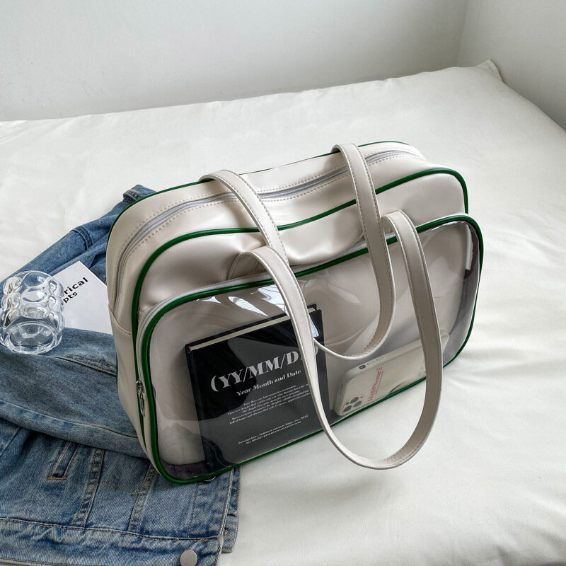 Квадратная сумка-тоут для женщин, вместительные дамские сумочки под подмышками, мягкая кожаная сумка-мессенджер на плечо для колледжа