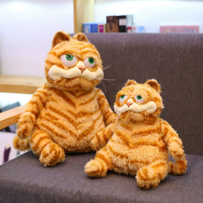 45CM gruby wściekły kot miękki pluszowy zabawka pluszaki leniwy skóra tygrysa symulacja brzydki kot pluszowa zabawka świąteczny prezent dla dzieci