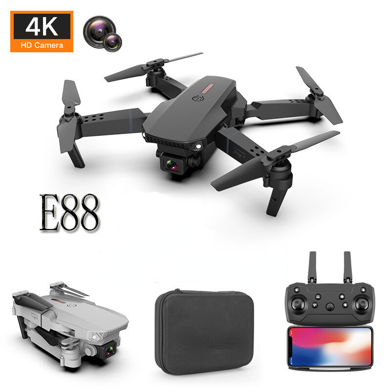 E88 Điều Khiển Từ Xa UAV HD Dual Camera 4K Chụp Ảnh Trên Không 4 Trục Máy Bay Gấp Trẻ Em Mô Hình Điều Khiển Từ Xa máy Bay