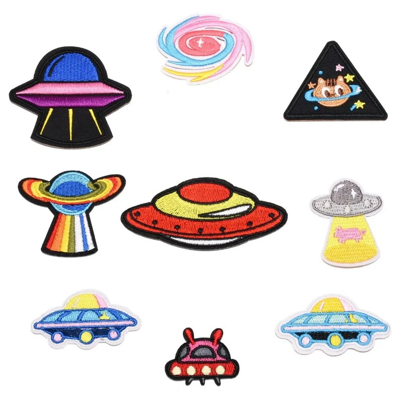 Cartoon Astronaut space ship series applique for on Sew repair child Clothes Pants Ironing Embroidered Patches DIY Jeans Sticker