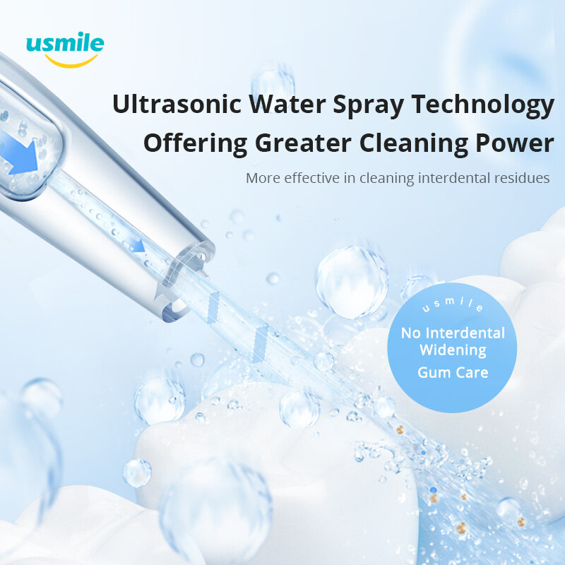 usmile Portable Ultrasonic Water Flosser Rechargeable Dental Oral Irrigator IPX7 CY1 Home Travel Sensitive Teeth 90 Days