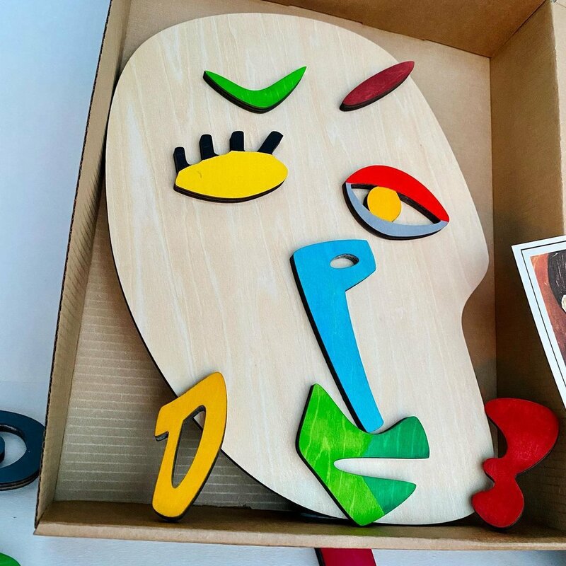 Houten Montessori Puzzels Kinderen Educatief Speelgoed Gezicht Puzzel Erkenning Facial Gevoel Bijpassende Set Verlichting Jigsaw Toy