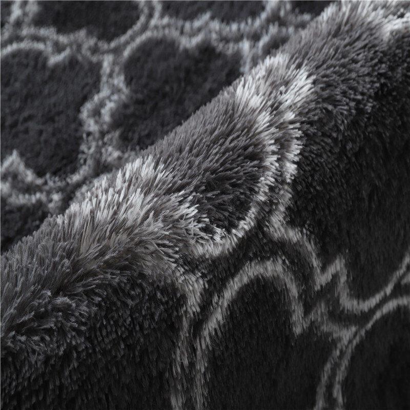 Tapis en laine à motifs pour balcon, salon, chambre à coucher, chevet, sol, cheveux longs, couverture décorative lavable, polymères de cuisson