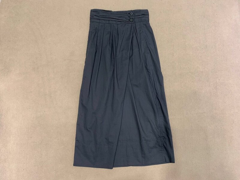 LeMair-falda de algodón con pliegues para mujer, falda con botones, cintura alta, media pantorrilla, recta, para oficina, para verano