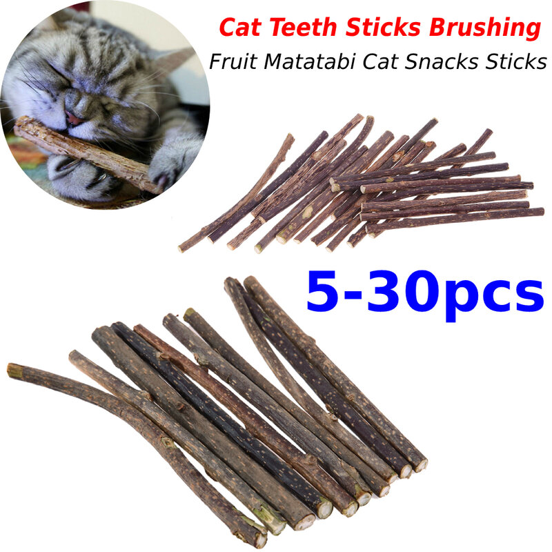Palitos de dientes de gato para cepillar, pasta de dientes Natural puro para mascotas, palitos de aperitivos Matatabi, 10/15/20 piezas