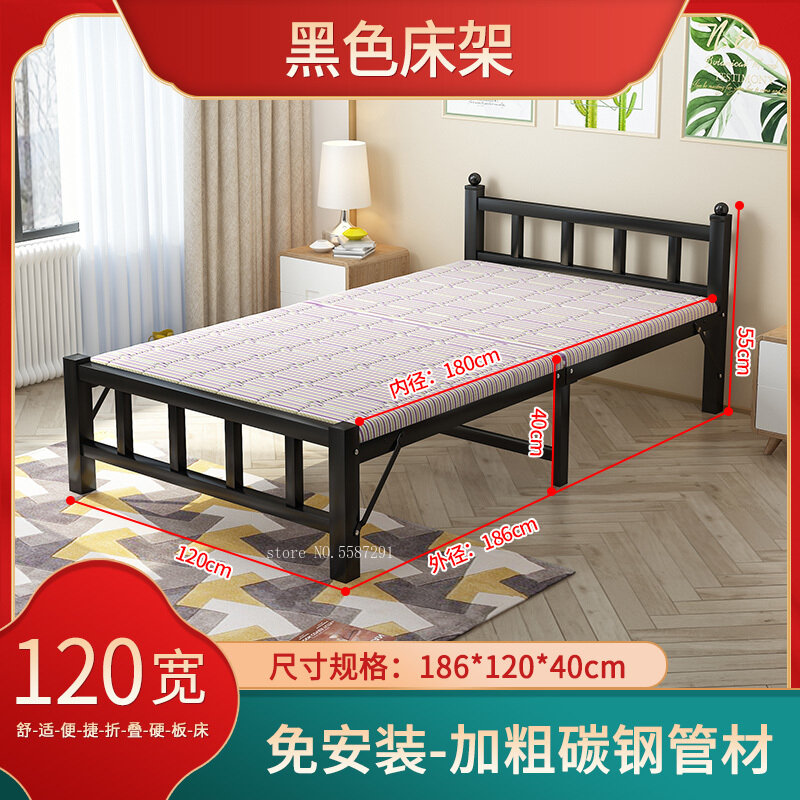 Складная кровать в современном стиле для дома, для взрослых, односпальная/двухспальная кровать, простая Удобная железная рама, складная кровать, современные кровати