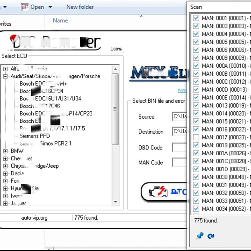 DTC Remover 2021 per KESS KTAG FGTECH OBD2 Software MTX DTC Remover 1.8.5.0 con Keygen 9 ECU aggiuntiva Tuning SW Software ECU errore