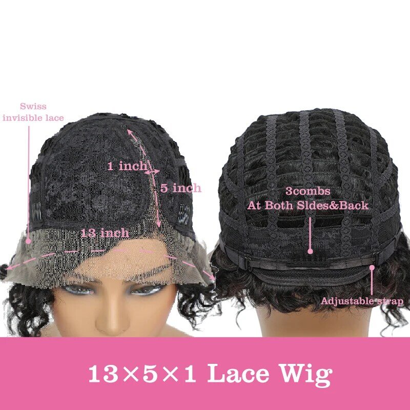 Короткий кудрявый парик из человеческих волос с детскими волосами 13*1, фронтальный парик на сетке для женщин, 150% плотность, парики боб