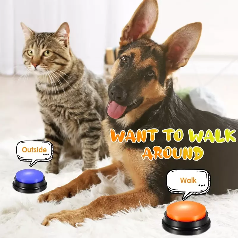 Głośnik dla zwierząt domowych nagrywalny przycisk do rozmowy kot dyktafon zabawka do komunikacji przyrząd szkoleniowy zabawki dla psów