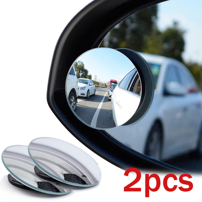 Espejo retrovisor de punto ciego para coche, espejo redondo pequeño ajustable de 360 grados, convexo auxiliar de marcha atrás