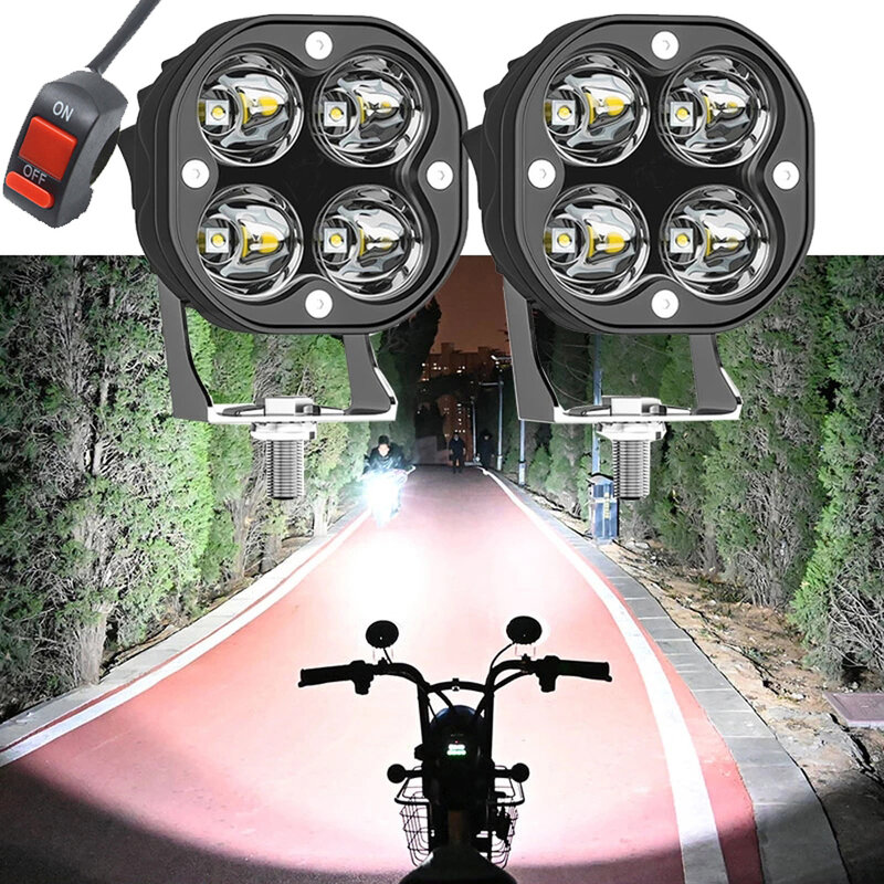 Luz de circulación para coche y motocicleta, barra de luz Led antiniebla de 12V, foco de faro DRL Pod, lámparas para Auto Niva Lada 4x4 todoterreno ATV